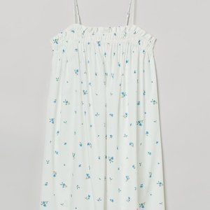 NWT | H&M Cotton Summer Dress | White & Blue Floral